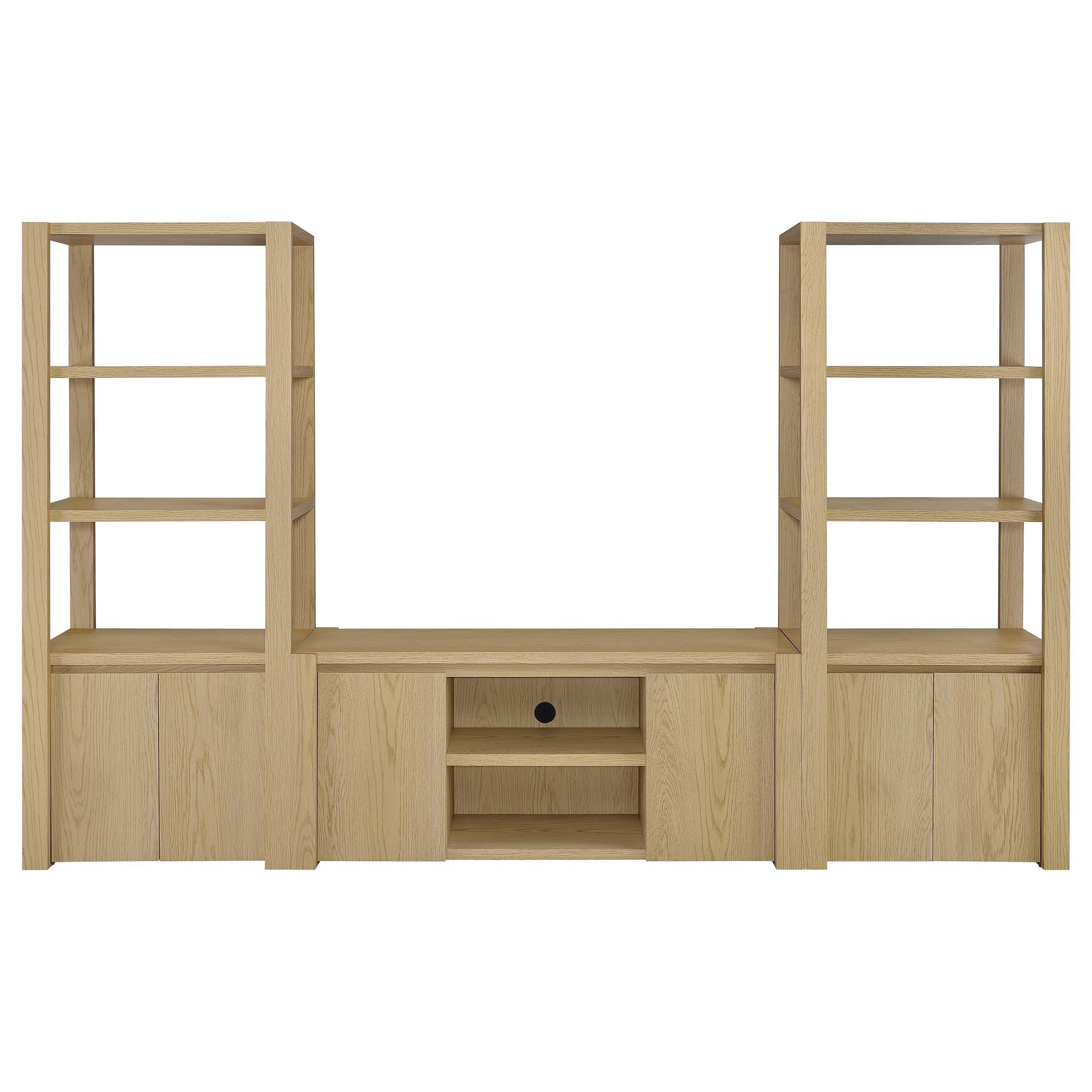 Coaster Furniture Laurelton 708222-SET 3-piece Entertainment Center TV Stand - Light Oak IMAGE 1
